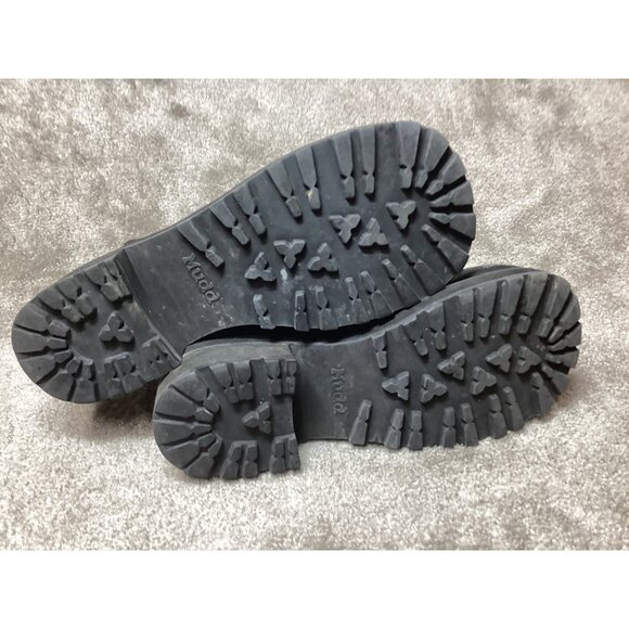 Vintage Mudd Leather & Leopard Print Lace-Up Boots Size 9M Grunge Moto Punk Y2K - Picture 11 of 11